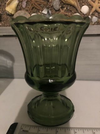 Vintage Green Heavy Glass Candle Holder,  Candy Dish,  Planter