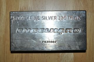 Engelhard 100 Troy Oz.  999,  Silver Bar 9th Series In " P " Designation