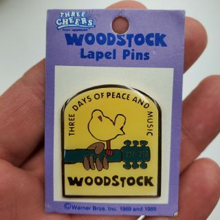 Woodstock " Three Days Of Peace And Music " Brooch Lapel Pin 1989 Applause