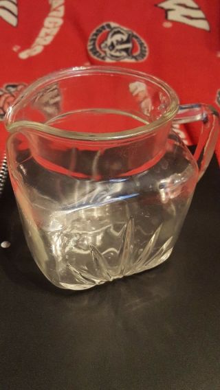 Vintage Federal Clear Glass Pitcher With Star On Bottom 2