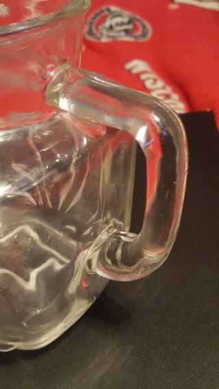 Vintage Federal Clear Glass Pitcher With Star On Bottom 3