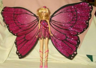 Butterfly Barbie Doll 28 " Wing Span Mariposa Glitter Fairy Blonde