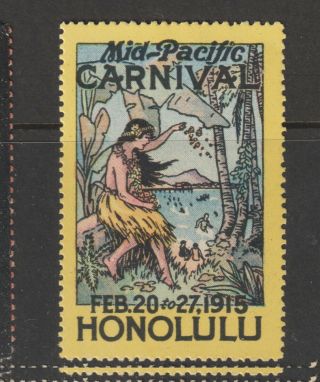 Us Poster Stamp Hawaii Honolulu Mid Pacific Carnival 1915