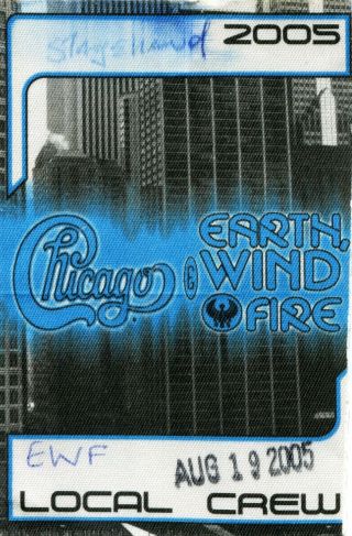 Chicago & Earth,  Wind Fire 2005 Concert Tour Backstage Pass Authentic Cube