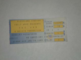 The Who Concert Ticket Stub - 1989 - The Kids Are Alright Tour - Cleveland Stadium - Oh