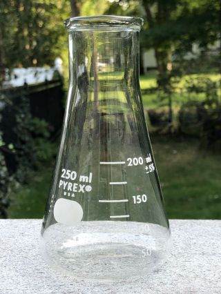 Vintage Pyrex Lab Glass Beaker Flask No.  5100 250 Ml Graduated Erlenmeyer