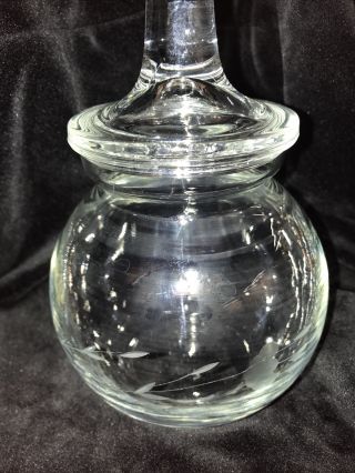 Princess House Crystal Heritage Pattern Small Jar With Lid 8 In No Chips