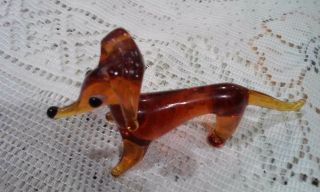 Cute Small Murano Art Style Hand Blown Glass Dog 2