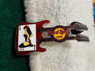 Hard Rock Cafe Pin Las Vegas Ladies Of Aces Spade Card On Double Guitar