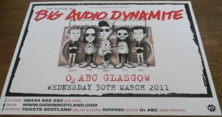 Big Audio Dynamite - Live Music Show 2011 Promotional Tour Concert Gig Poster