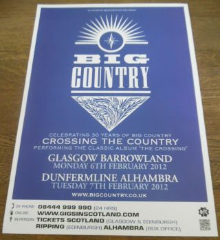 Big Country - Live Music Show Feb 2012 Promotional Tour Concert Gig Poster