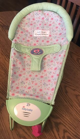 Bitty Baby American Girl Doll Bouncy Seat Bouncer Musical Vibrating Toy Euc