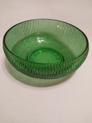 Vintage E.  O.  Brody Co.  Cleveland Depression Glass Green Ribbed Bowl 6 " Collect
