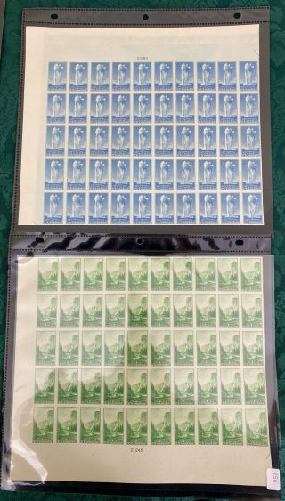 756 - 764 Imperf Farley Issue National Parks Mnh Full Sheets Of 50 Set Of 10