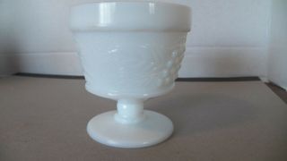 Vintage White Milk Glass Footed Bowl Candy Dish