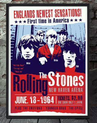 Rolling Stones Poster.  Celebrating Famous Venues And Gigs.  Specially Created.