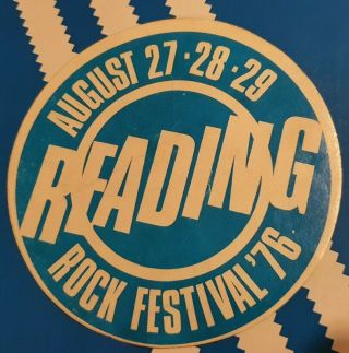 Reading Rock Festival 1976 Vintage Sticker