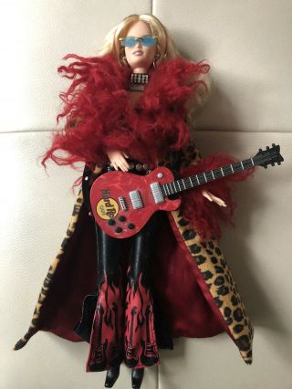 Hard Rock Cafe Barbie Doll 2003 1st Edition Red Guitar Out Of Box Rockstar