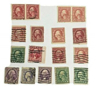 Vintage Early George Washington U.  S.  Postage Stamp Lot 1,  2 & 3 Cent