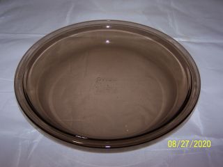 Pyrex Pie Plate / Pan 9 " Round Baking Dish Amber / Brown Glass 209