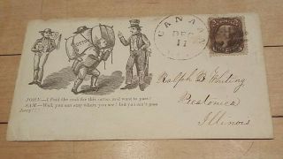 Us 76 5 - Cent Brown On Patriotic Cover Canaan Conn.  To Picatonica Ill.  $4000 Cat