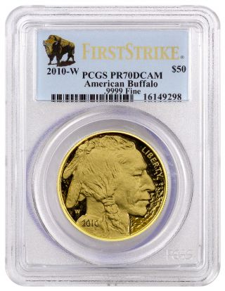 2010 W $50 1 Oz Gold Proof American Buffalo Coin Pcgs Pr70 Dcam Fs Buffalo Label