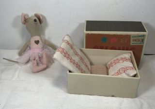 Maileg Mouse Matchbox Mouse With Bedding.  Danish Design Denmark.
