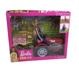 Barbie You Can Be Anything Farmer And Tractor Has Box Damage Never Opened.