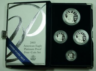 2003 American Eagle Platinum Proof 4 Coin Set W/