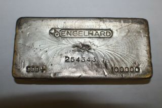 Engelhard 100 Oz Bull Logo Poured Silver Bar.  999 Fine