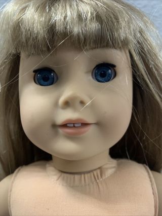 American Girl Doll Blond Hair Banges Light Skin Blue Eyes 2