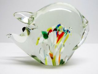 Vintage Hand Crafted Glass Paperweight Pig