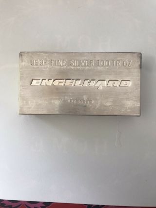 100 Oz Engelhard Silver Vintage Bar.  999 Fine