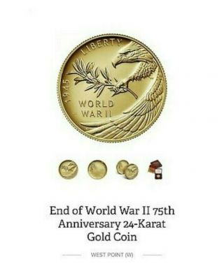 End Of World War Ii Ww2,  75th Anniversary 24 - Karat Gold Medal Coin In Hand