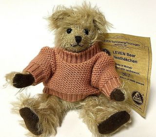 Leven Sonneberg Hermann Limited Edition Leven 7 " Mohair Bear W/knitted Sweater