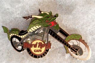 Hard Rock Cafe Las Vegas Two Tone Green Dragon Chopper Motorcycle Pin 68419