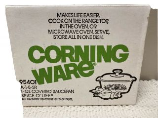 Vintage Corning Ware Spice O’ Life 95401 1 - Qt Covered Saucepan
