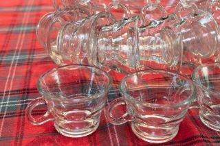 Large Clear Glass Punch Bowl With 12 Cups and Holders.  All in. 3