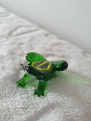 Vintage Murano/pirelli Glass Animal Figurine/ornament - Green Frog