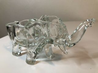 Vintage Indiana Glass Crystal Clear Elephant Candy/trinket Jar No Lid