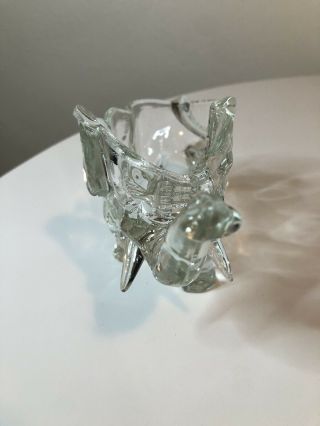 Vintage Indiana Glass Crystal Clear Elephant Candy/Trinket Jar No Lid 2