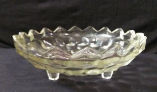 Vintage Fostoria American Clear Cube Glass 3 - Footed Candy Dish