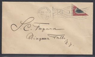 Us Sc 295 - 1901 Diagonal Bisect On Local Cover To Niagara Falls Ny,  W/ Aps Cert