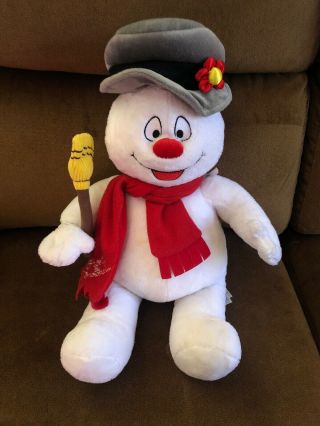 Frosty The Snowman Build A Bear Plush Toy With Scarf And Broom 18 "