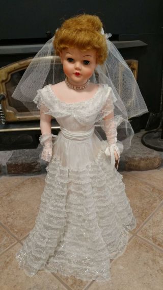 Betty The Bride Doll 30 " 1956 Vintage Lace Dress