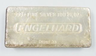 100 Oz Engelhard Fine.  999 Silver Hand Poured Vintage Bar 6th Series