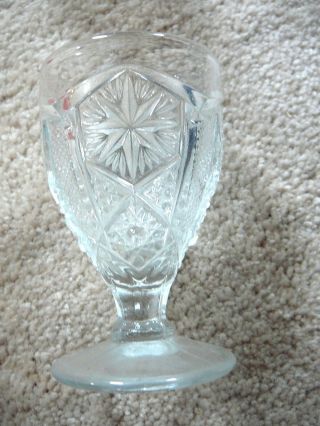 Imperial Clear Pressed Glass Cordial Goblet Stem Vintage Hand Crafted By Lenox