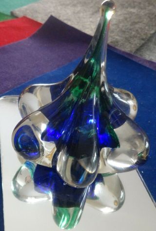 Unique Hand Blown Modern Art Glass Droplet Paperweight - 191 G - 3 Inches High