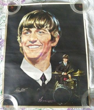 The Beatles Ringo Starr Color Portrait Poster 18 " X 14 "