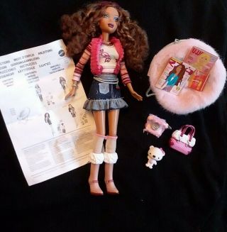 My Scene Barbie Un - Fur - Gettable Madison Doll Chair Purse Bear Phone